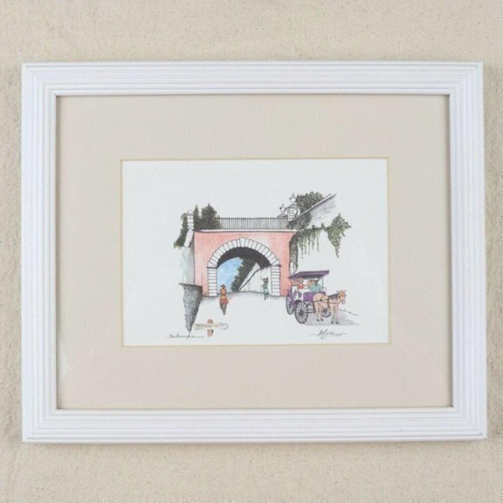 Vintage Bahamas Print Gregory Arch Elyse Wasile Nassau Art Gallery Wood Framed